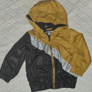 OshKosh B'gosh Black and Gold Raincoat with Color Blocking